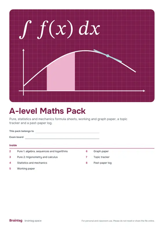 Kapak: A-level Maths Pack