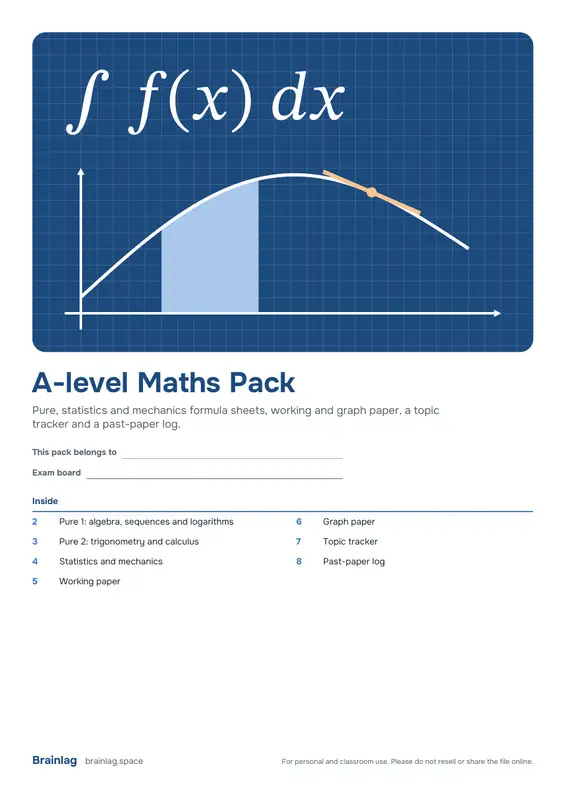غلاف A-level Maths Pack