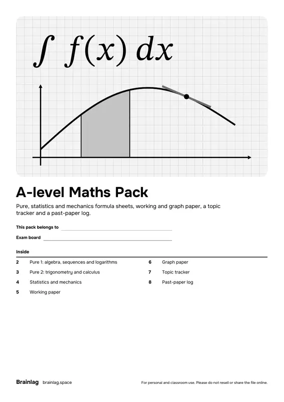 غلاف A-level Maths Pack
