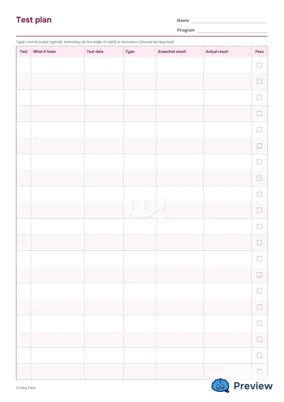 الصفحة 5: Test plan