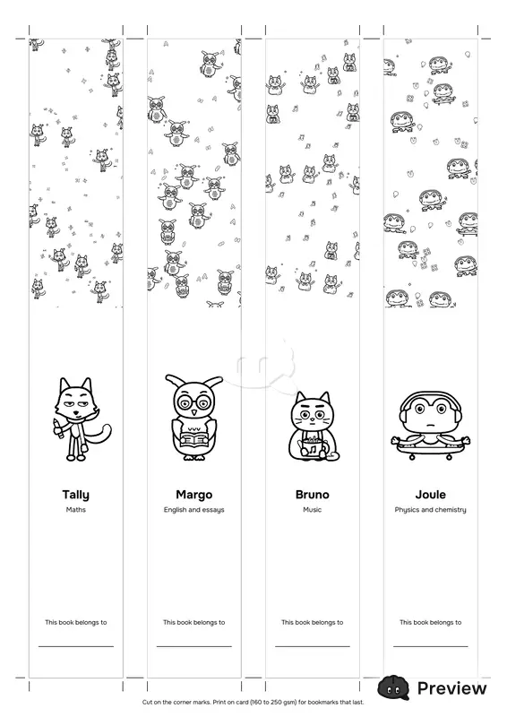 Sayfa 1: Bookmarks: Tally, Margo, Bruno, Joule