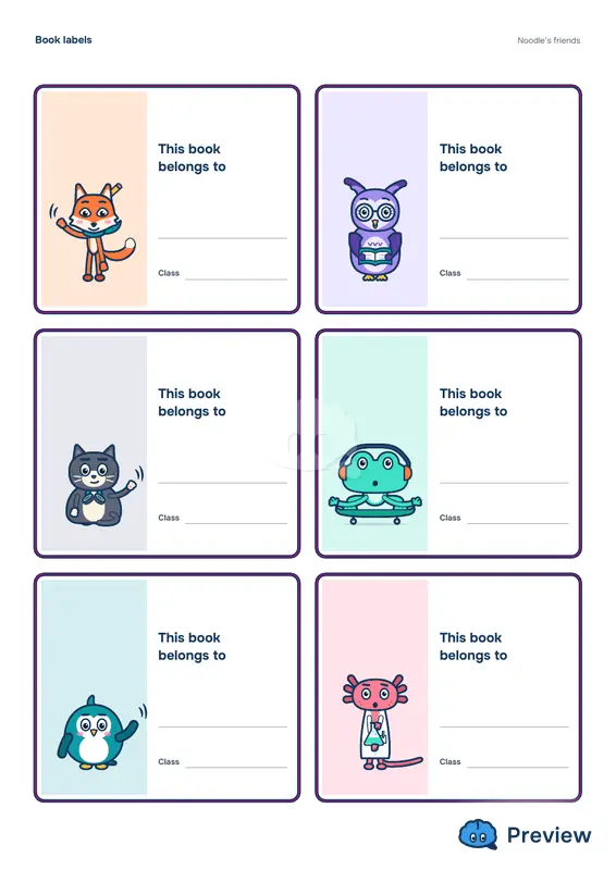 الصفحة 1: Book labels (6)