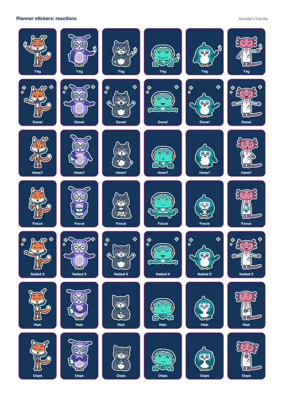 Planner stickers 正面