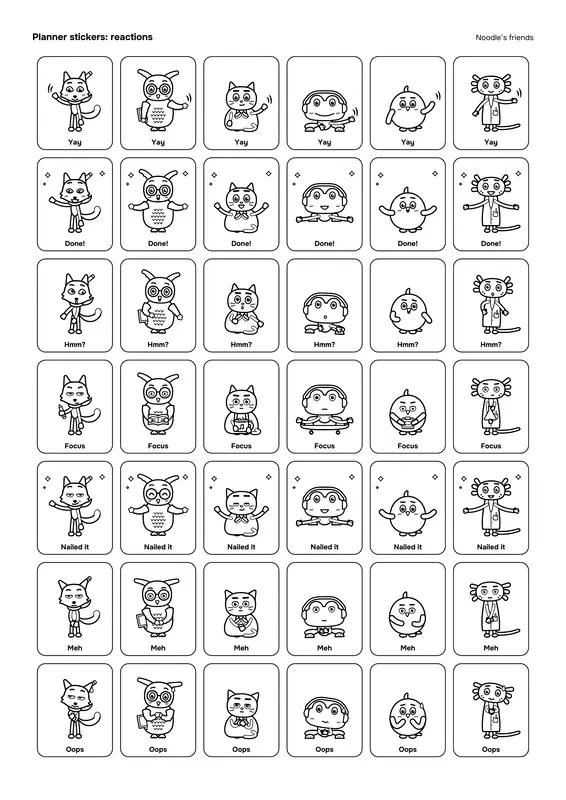 Planner stickers 正面