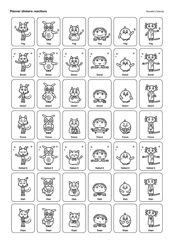 第 1 页：Reactions (42 stickers)