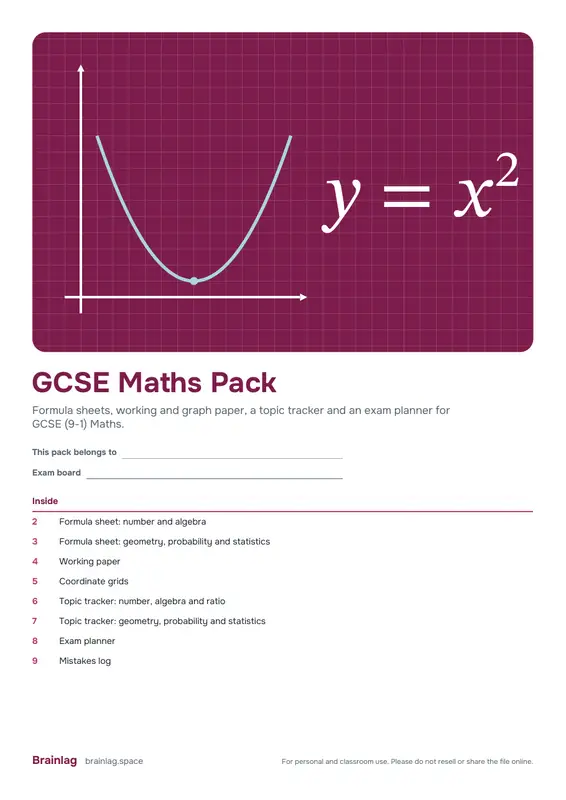 GCSE Maths Pack的封面