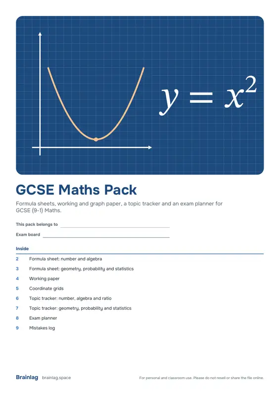 GCSE Maths Pack的封面