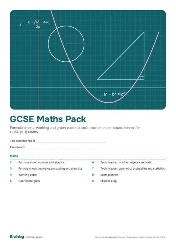 Titelseite: GCSE-Mathe-Paket