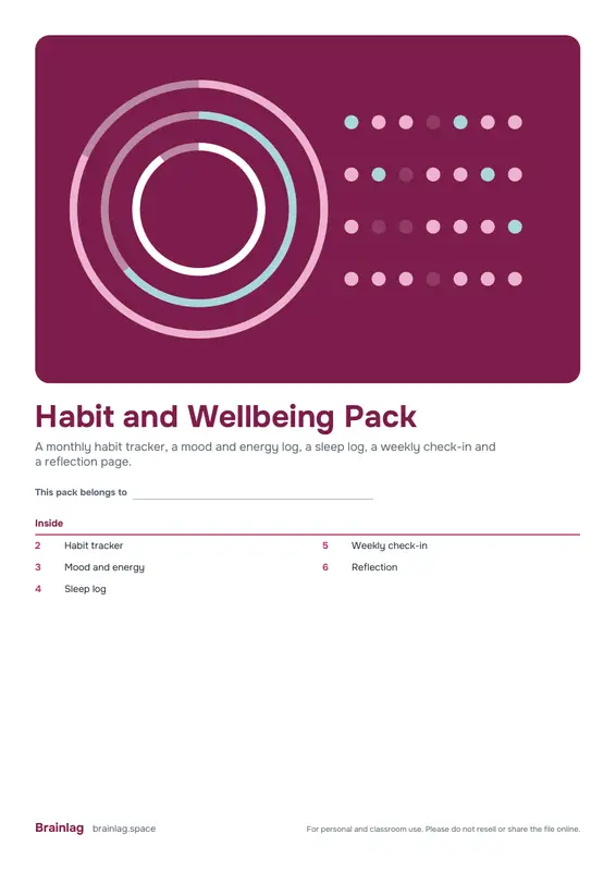 Habit and Wellbeing Pack का कवर