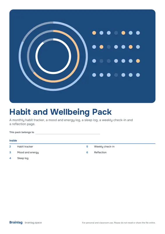 Habit and Wellbeing Pack का कवर