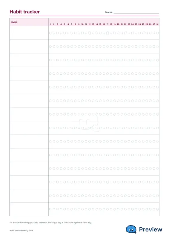 पेज 2: Habit tracker