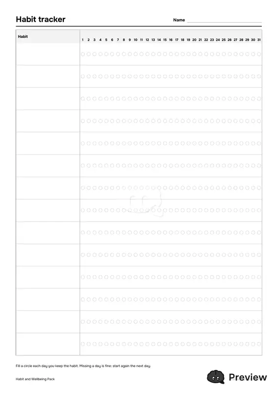पेज 2: Habit tracker