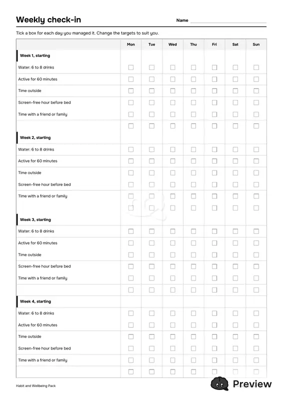 पेज 5: Weekly check-in