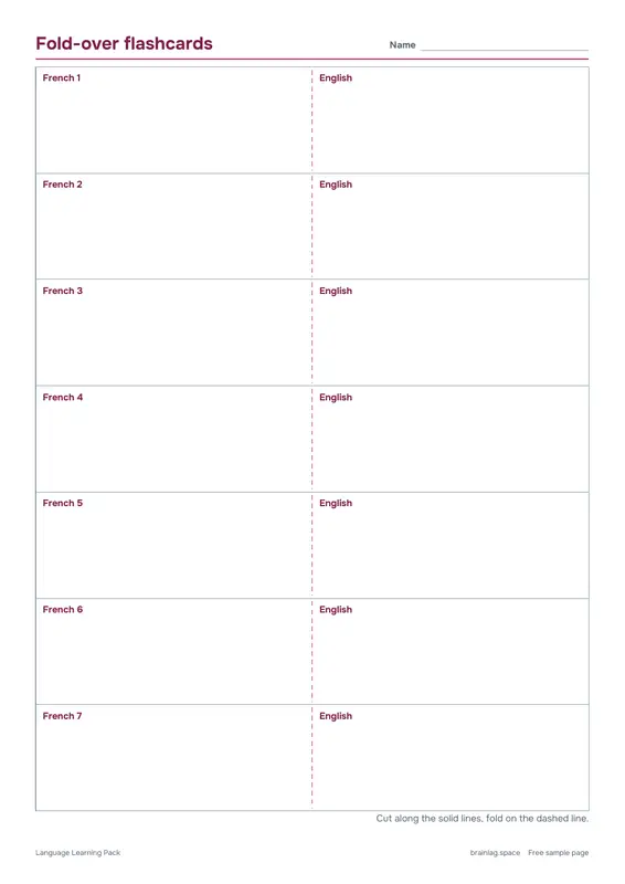 第 4 页：Fold-over flashcards