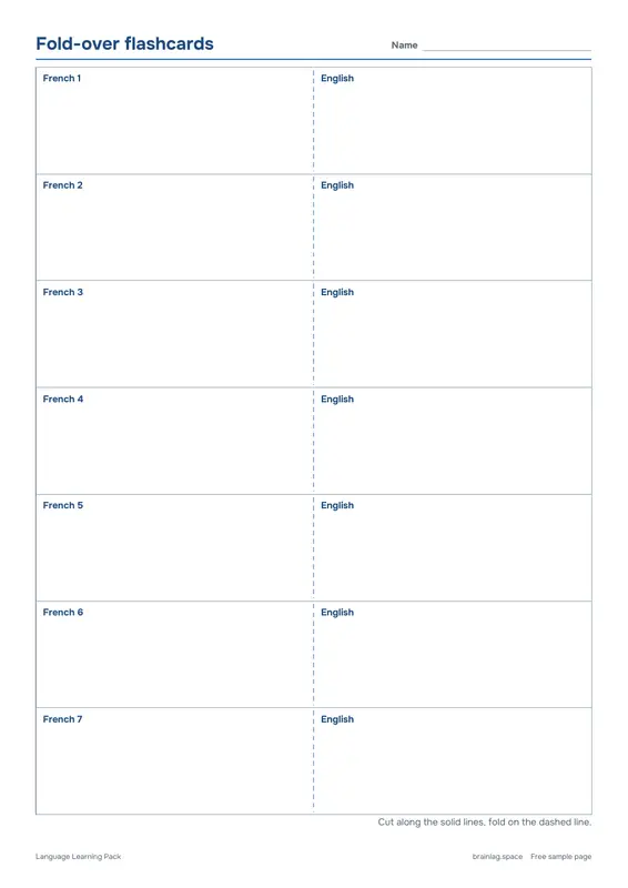 第 4 页：Fold-over flashcards