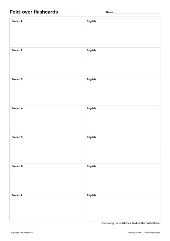 第 4 页：Fold-over flashcards