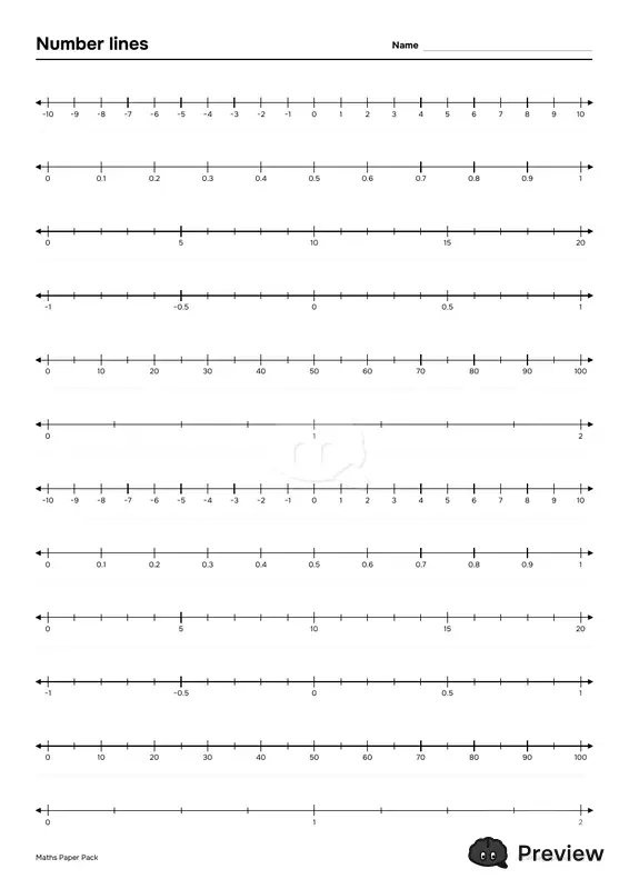 الصفحة 6: Number lines