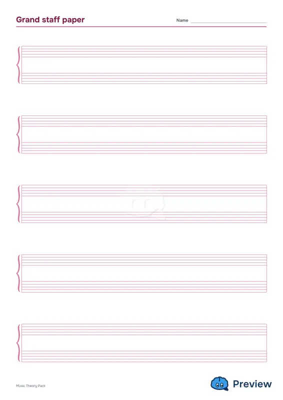 第 3 页：Grand staff paper