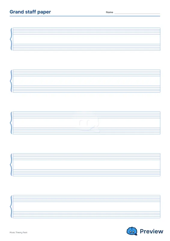 第 3 页：Grand staff paper