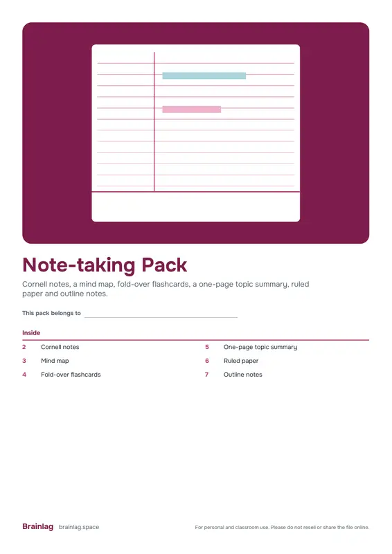 Note-taking Pack的封面