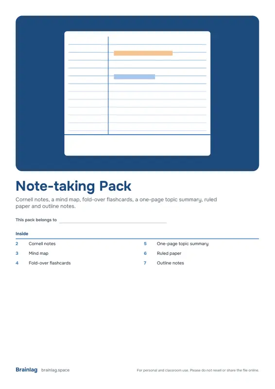 Note-taking Pack的封面