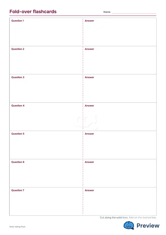 第 4 页：Fold-over flashcards
