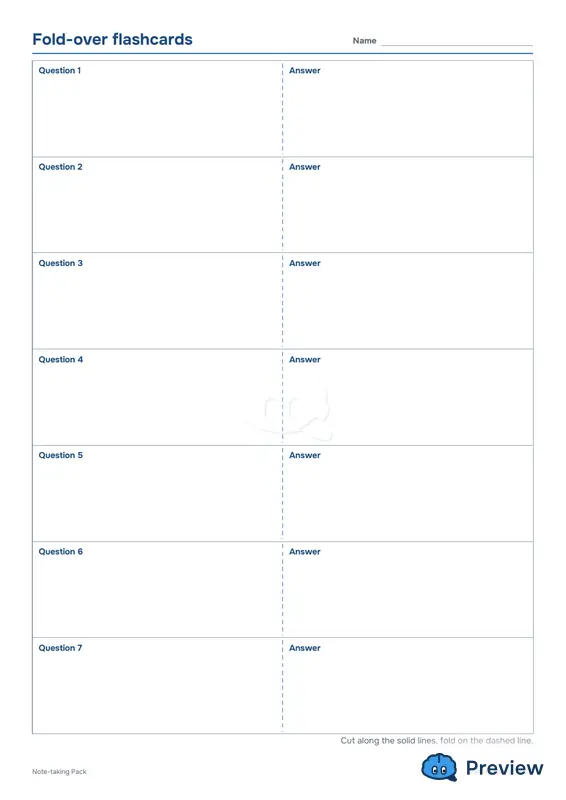 第 4 页：Fold-over flashcards