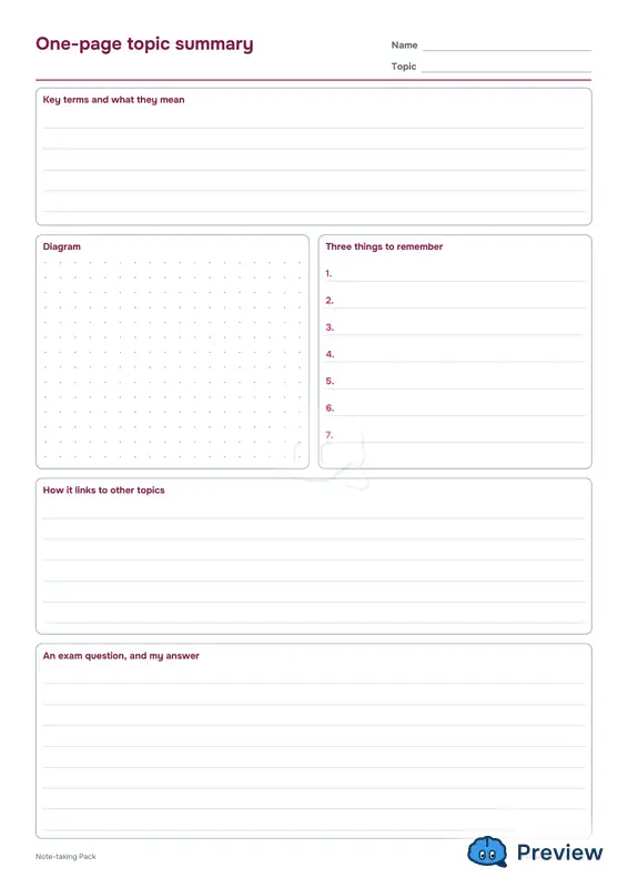第 5 页：One-page topic summary