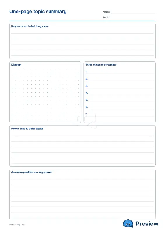 第 5 页：One-page topic summary