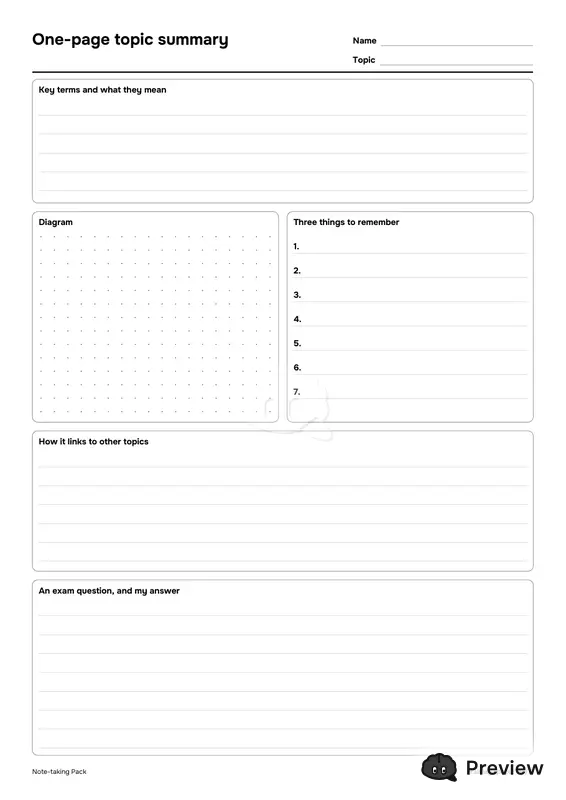 Sayfa 5: One-page topic summary