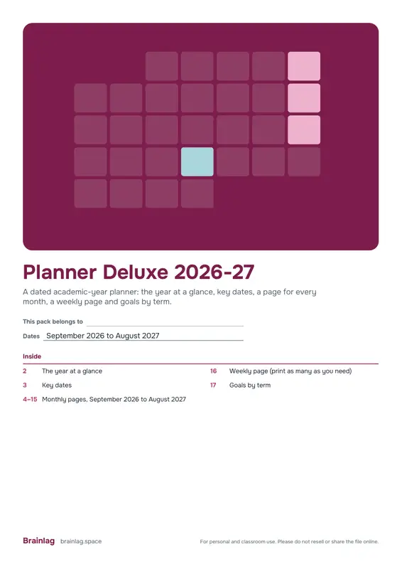 Planner Deluxe 2026-27 का कवर