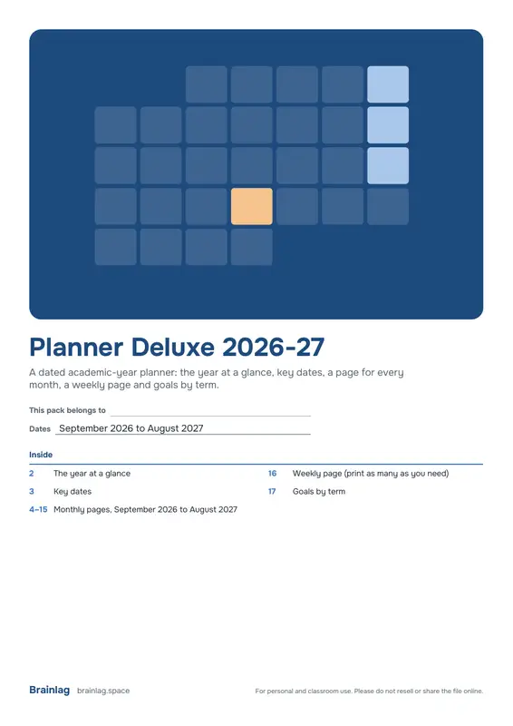 Planner Deluxe 2026-27的封面