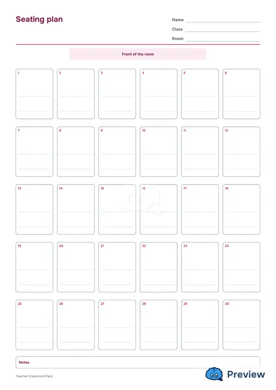 第 2 页：Seating plan