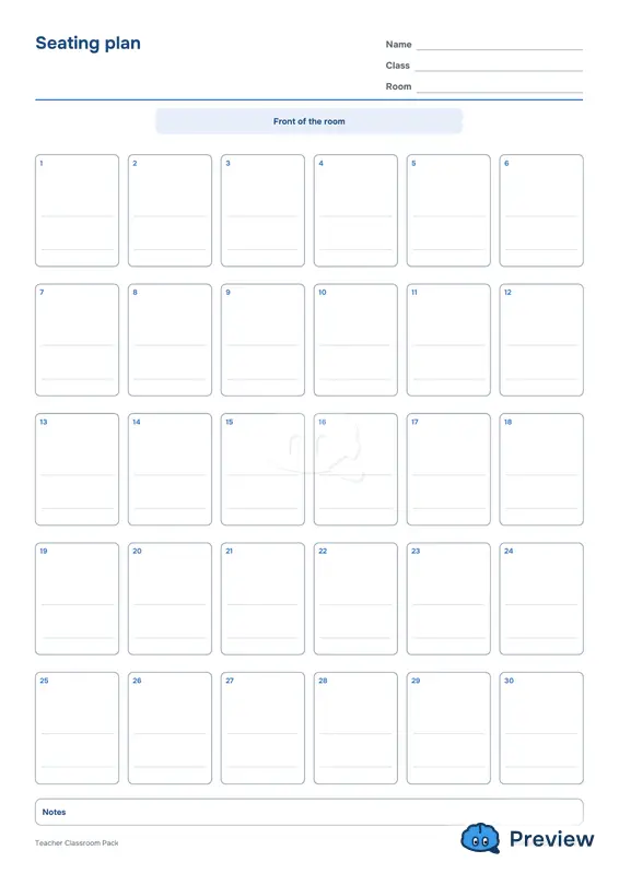 第 2 页：Seating plan