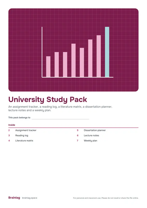 University Study Pack का कवर