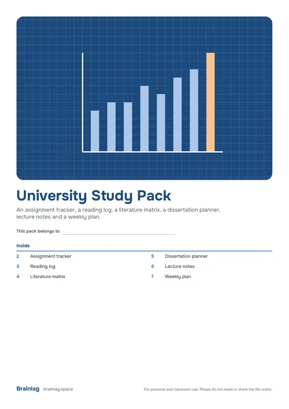 University Study Pack का कवर