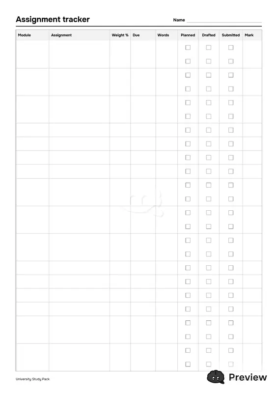 الصفحة 2: Assignment tracker