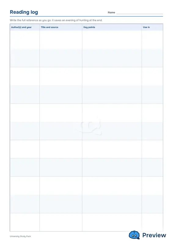 पेज 3: Reading log