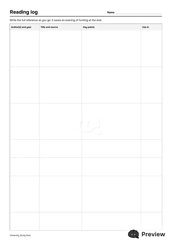 الصفحة 3: Reading log